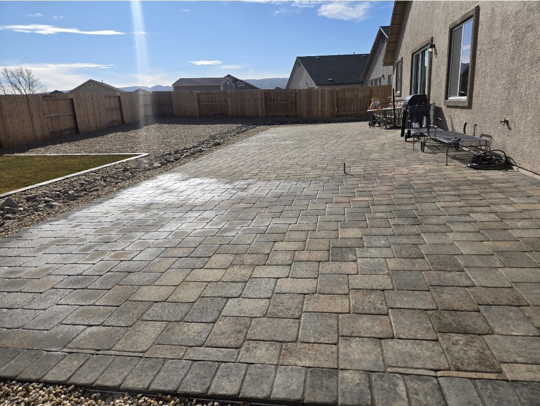 Large format paver patio